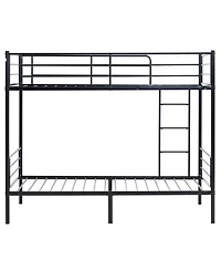 Slickblue Kids Twin Bunk Bed with Metal Frame, Ladder and Safety Guardrails