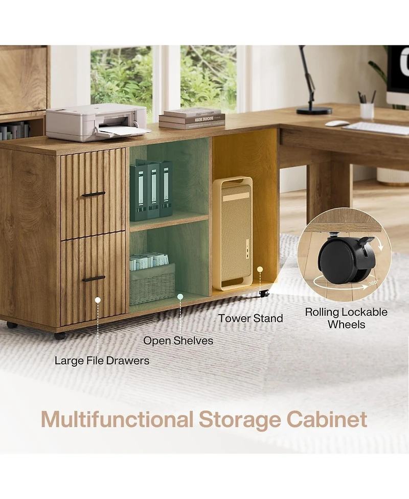 Tribesigns Computer Desk, Solid Wood Home Office Desk with Sturdy Wooden Legs