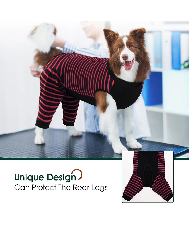Soft Recovery Suit with Rear Leg Sleeve and Abdominal Coverage for Dogs