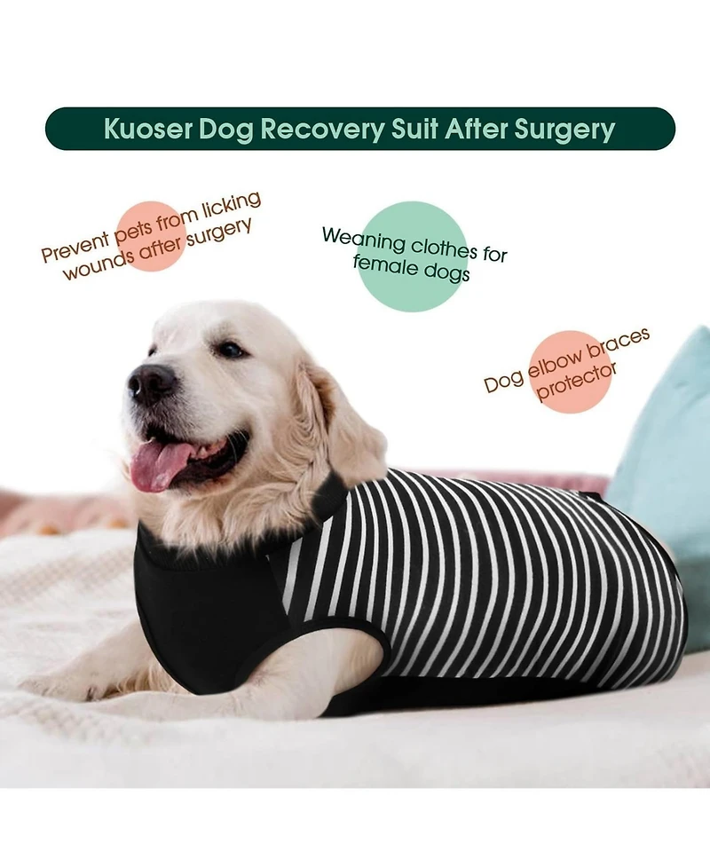 Soft Recovery Onesie Surgical Suit with Rear Leg Sleeves and Abdominal Coverage for Dogs