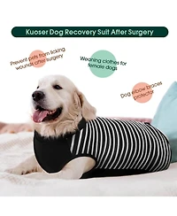 Soft Recovery Onesie Surgical Suit with Rear Leg Sleeves and Abdominal Coverage for Dogs