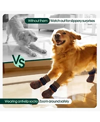Anti-Slip Stretch Knit Dog Socks with Double-Sided Rubber Grippers for Indoor and Outdoor Paw Protection