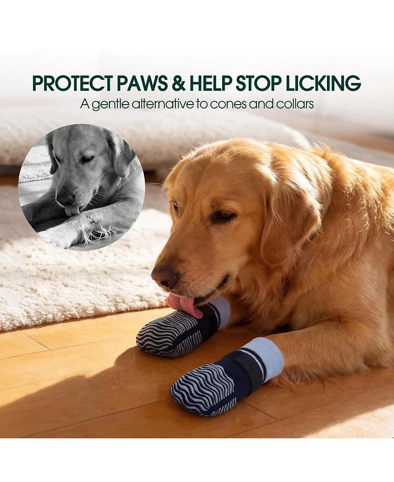 Anti-Slip Stretch Knit Dog Socks with Double-Sided Rubber Grippers for Indoor and Outdoor Paw Protection