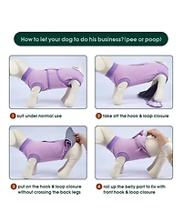 Cotton-Blend Post-Surgery Recovery Bodysuit Onesie for Dogs, E-Collar Alternative