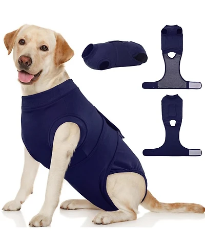 Cotton-Blend Post-Surgery Recovery Bodysuit Onesie for Dogs