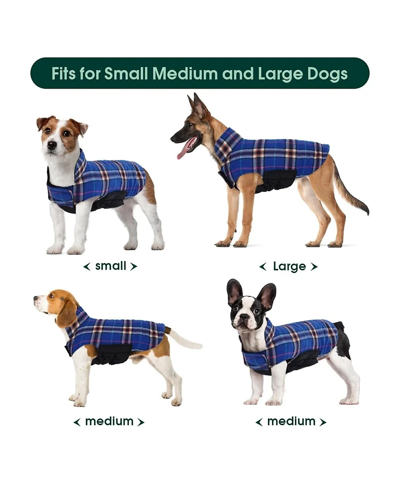 Reversible Waterproof Fleece-Lined Dog Jacket with Leash Access for Cold Weather