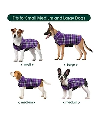Reversible Waterproof Fleece-Lined Dog Jacket with Leash Access for Cold Weather