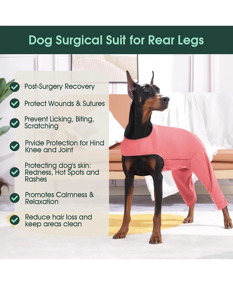 Rear Leg Recovery Onesie Surgical Suit for Dogs, Post-Surgery Wound Protection and Licking Prevention