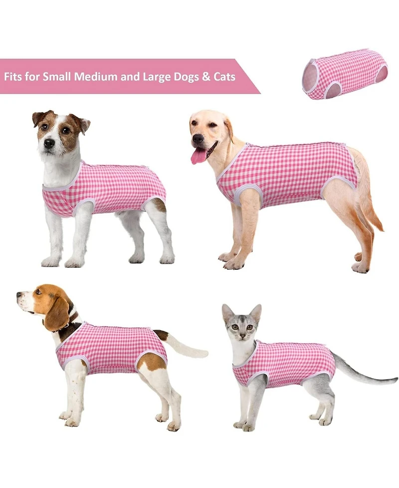 Cotton-Blend Surgical Recovery Suit for Dogs and Cats, E-Collar Alternative Onesie