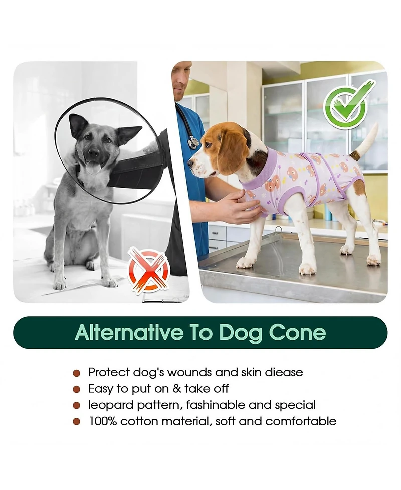 Soft Breathable Recovery Suit for Dogs Post-Surgery Wound Protection Onesie