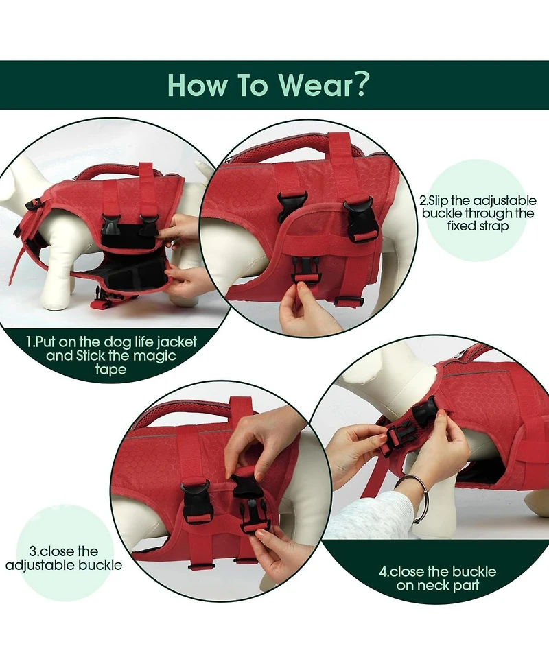 High-Flotation Ripstop Oxford Reflective Safety Life Vest for Dogs