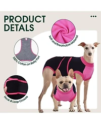 Cotton-Spandex Post-Surgery Recovery Bodysuit Onesie for Dogs