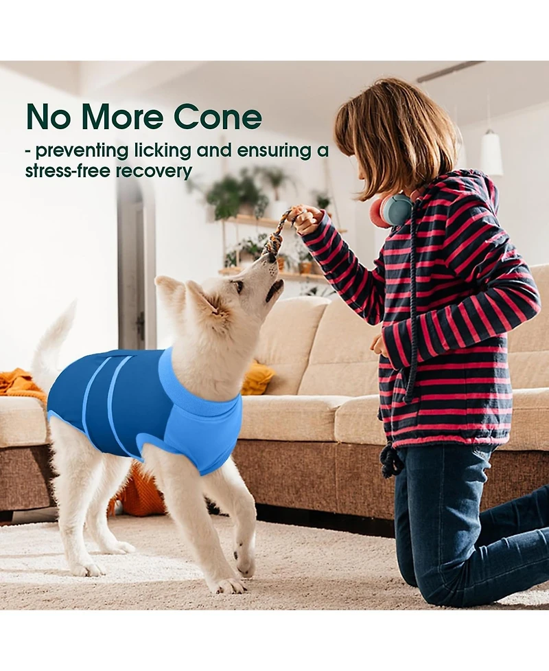 Cotton-Spandex Post-Surgery Recovery Bodysuit Onesie for Dogs