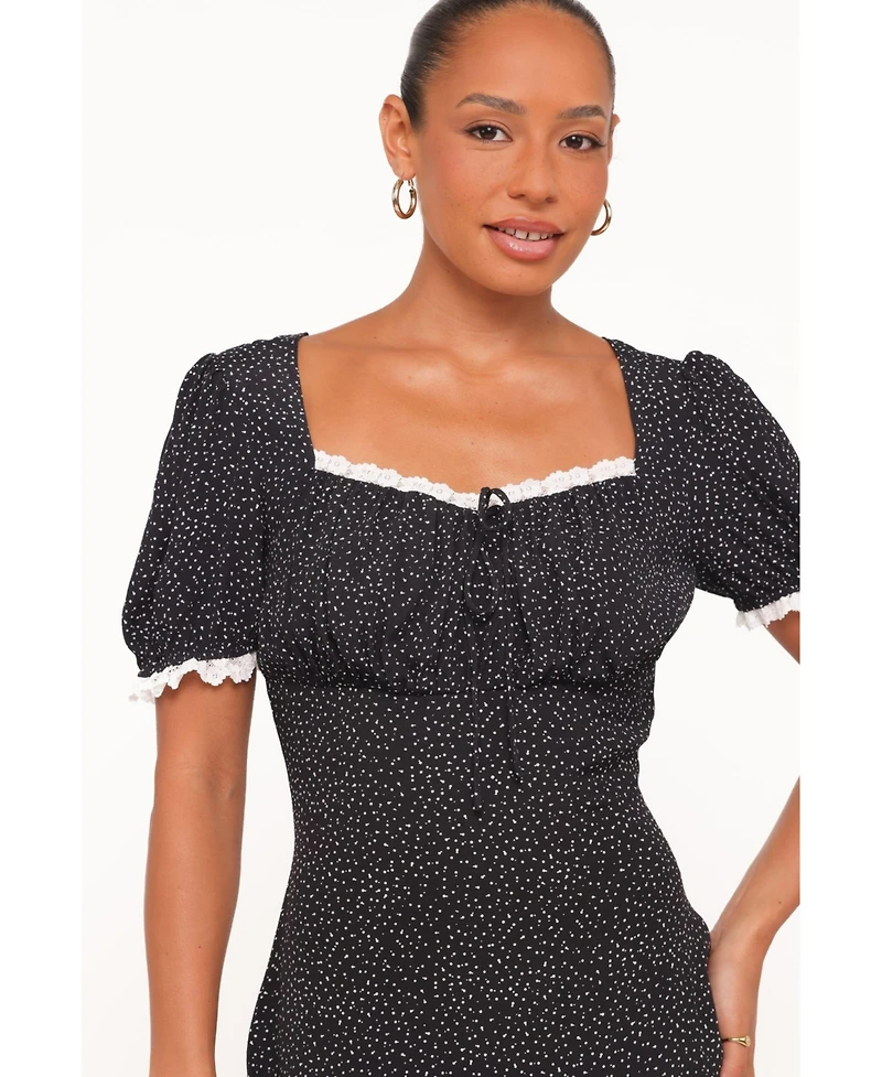 Petal and Pup Women's Francine Lace A-Line Sweetheart-Neck Midi Dress