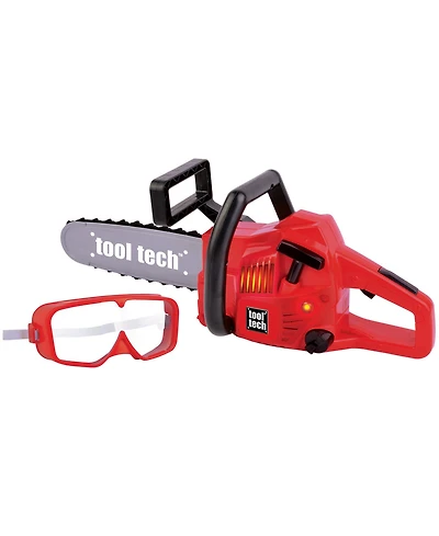 Red Box Tool Tech Vibrating-Lighted Toy Chainsaw, 2-Piece, Ages 3+