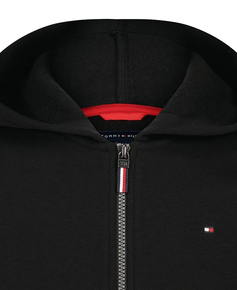 Tommy Hilfiger Boys' 4-20 Signature Full Zip Kangaroo Pockets Cotton-Polyester Blend Hoodie