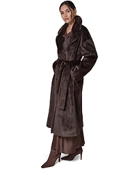 Donna Karan New York Women's Faux Fur Belted Coat