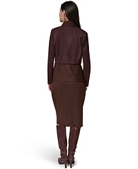 Donna Karan New York Women's Mxd Media Mixed-media Shawl Collar Jacket