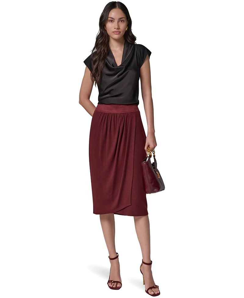Donna Karan New York Women's High-Waisted Midi Wrap Skirt