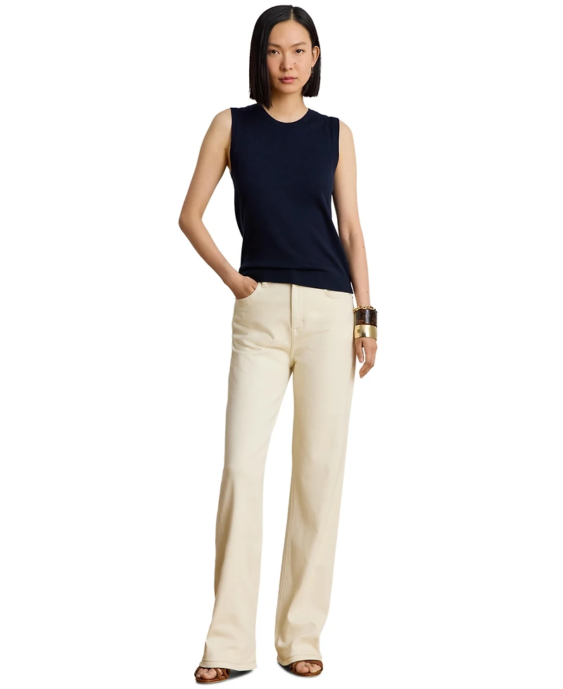 Lauren Ralph Women's High-Rise Straight Leg Denim Jeans