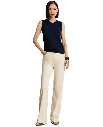 Lauren Ralph Women's High-Rise Straight Leg Denim Jeans