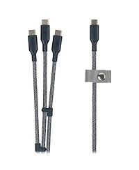 Ventev Ultrafast Trio 3-in-1 140W Braided Usb-c to Usb-c Cable for Laptops, Tablets and Phones