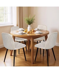 SongmicsHome Set of 4 Metal Dining Chairs, Upholstered Pu Leather Kitchen Chairs