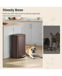 SongmicsHome Kitchen Garbage Can, Stainless Steel Trash Can with Soft Close Lid and Foot Pedal, 13.2 Gal