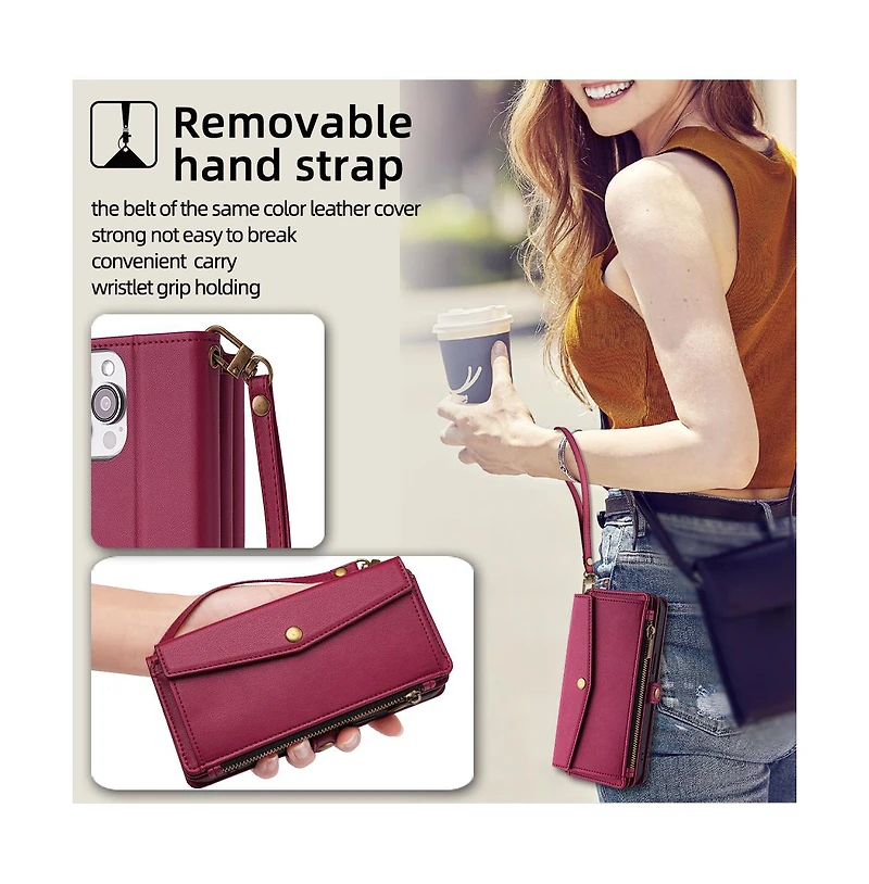 Artudatech 5-in-1 Wallet Case for Apple iPhone 12-17