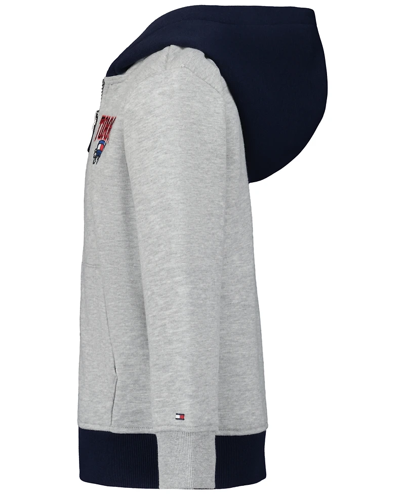 Tommy Hilfiger Boys' 4-20 Multi Mascot Graphic-Print Kangaroo-Pocket Zip Hoodie