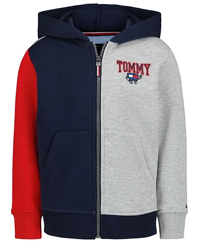 Tommy Hilfiger Boys' 4-20 Multi Mascot Graphic-Print Kangaroo-Pocket Zip Hoodie