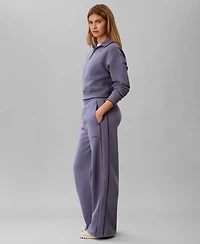 Calvin Klein Performance Women's Piped Wide-Leg Sweatpants