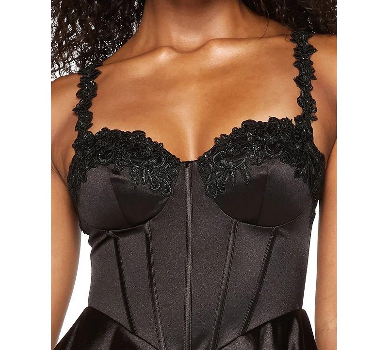B Darlin Juniors' Satin Corset Mini Dress
