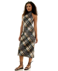 Seni & Cade Women's Halter Satin Midi Dress