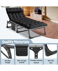 Mooncool Sleeping Cots Folding Chaise Lounge Chairs 5-Position Outdoor for Beach Lawn Camping Pool