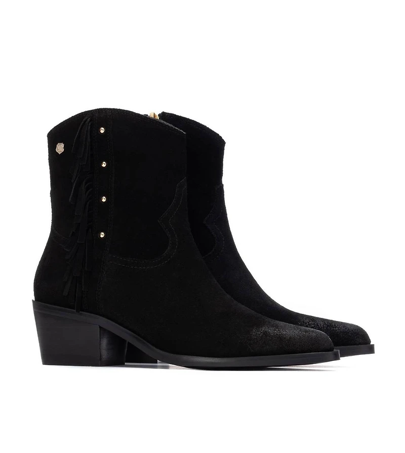 Xti Women's Suede Fringe Ankle Booties Carmela Collection
