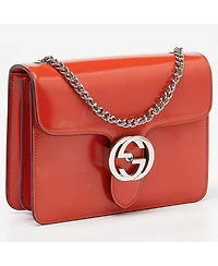 Pre-Owned Gucci Small Interlocking G Patent Leather Crossbody Bag
