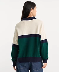 Good American Women's Oversized Collared Wool-Blend Sweater
