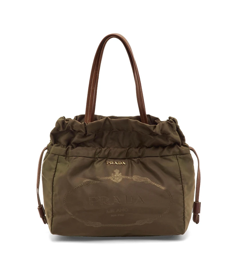 Pre-Owned Prada Women's Tessuto Nylon and Leather Drawstring Tote Bag