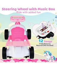 Mecale Kids 21.5" Ride-On Sliding Car with Music and Under-Seat Storage, 33 lb. Capacity, Ages 19-36 Months