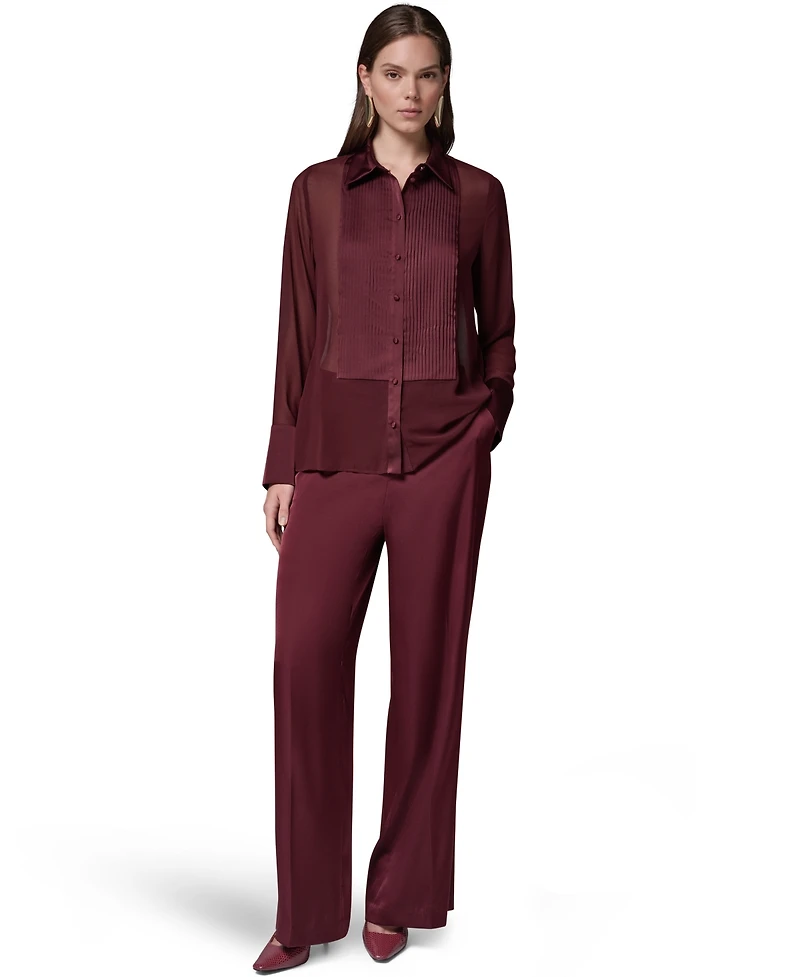 Donna Karan New York Women's Long-Sleeve Sheer Blouse