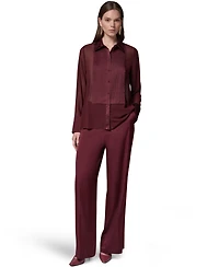 Donna Karan New York Women's Long-Sleeve Sheer Blouse