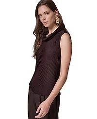 Donna Karan New York Women's Snake-Print Sleeveless Cowl-Neck Blouse