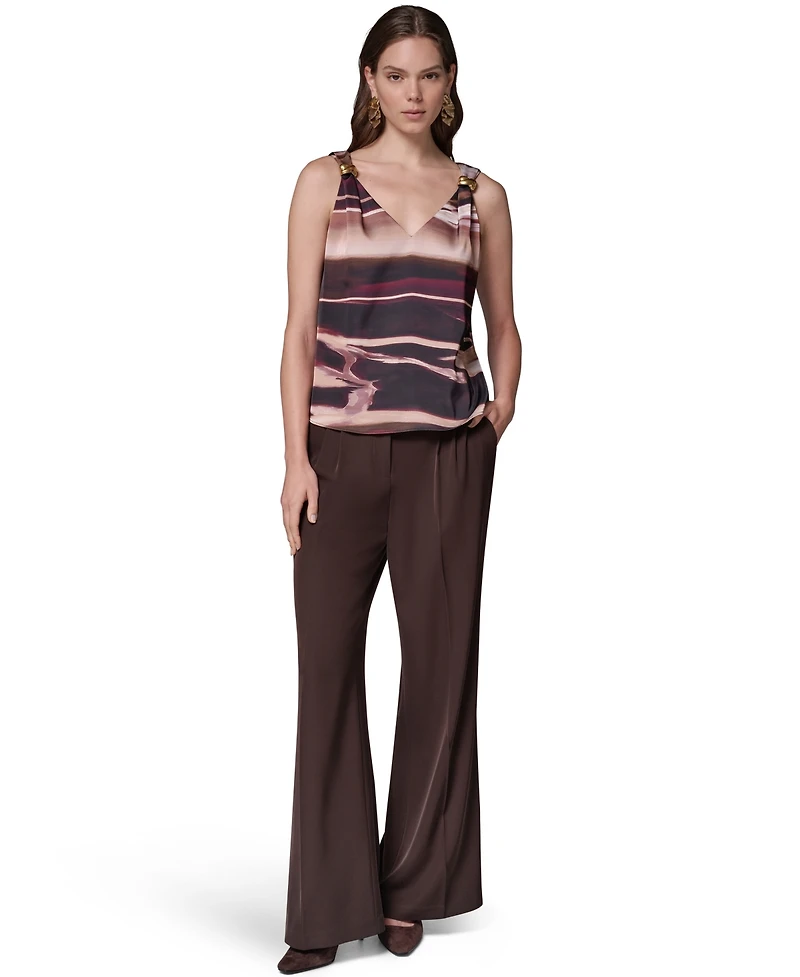 Donna Karan New York Women's Sleeveless V-Neck Allover-Print Tank