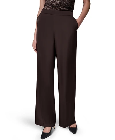 Donna Karan New York Women's Wide-Leg Satin Side-Zip Pants
