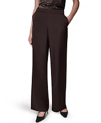 Donna Karan New York Women's Wide-Leg Satin Side-Zip Pants