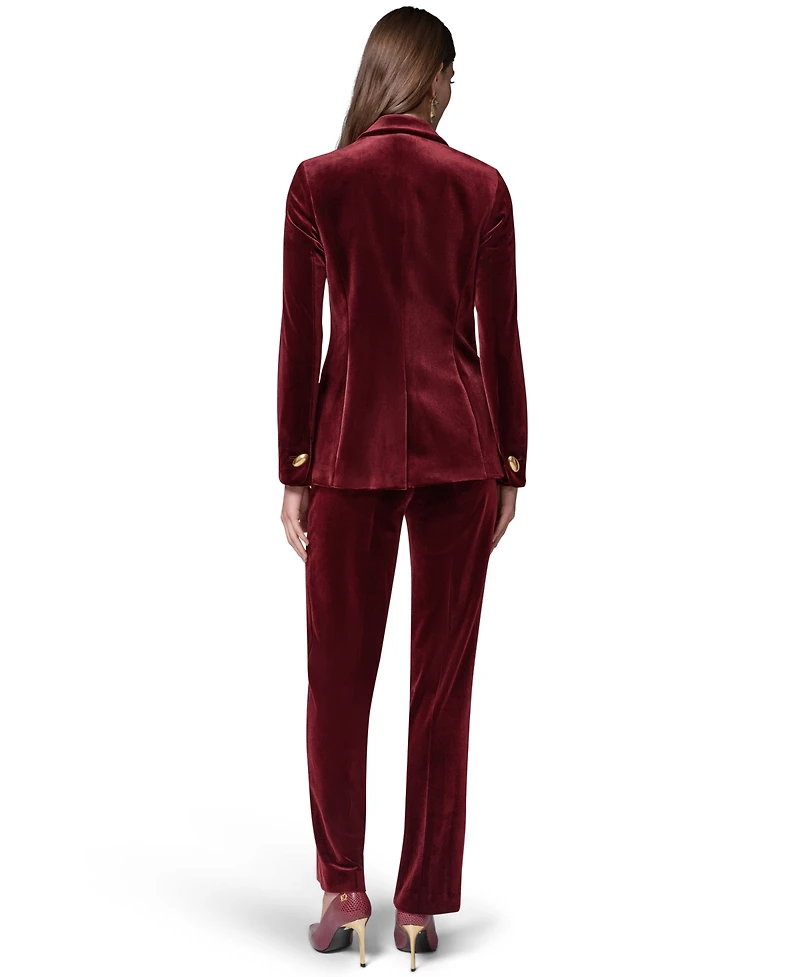 Donna Karan New York Women's Classic Velvet 1-Button Shoulder-Padded Blazer