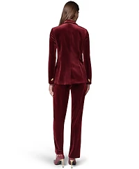 Donna Karan New York Women's Classic Velvet 1-Button Shoulder-Padded Blazer
