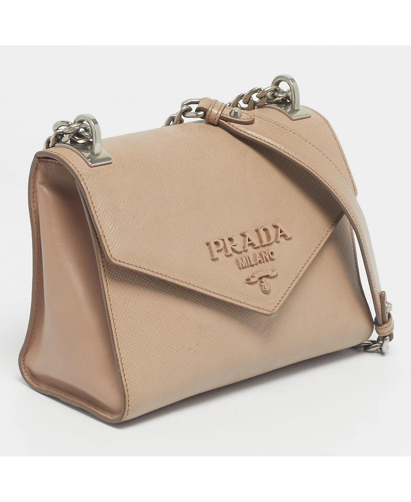 Pre-Owned Prada Women's Saffiano Leather Monochrome Envelope Shoulder Bag