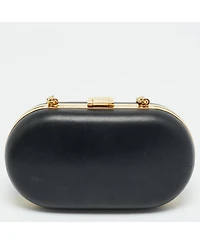 Pre-Owned Prada Women's Crystal-Embellished Leather Frame Clutch